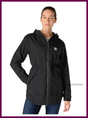 Carhartt Rockford Coat Nylon Rain Defender Water Repellent Hooded Work Jacket